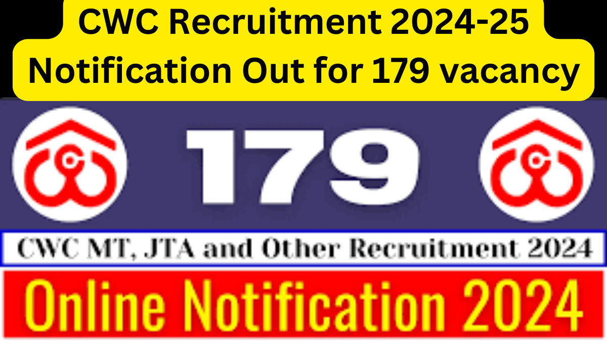 CWC Recruitment 2024-25 Notification Out for 179 vacancy