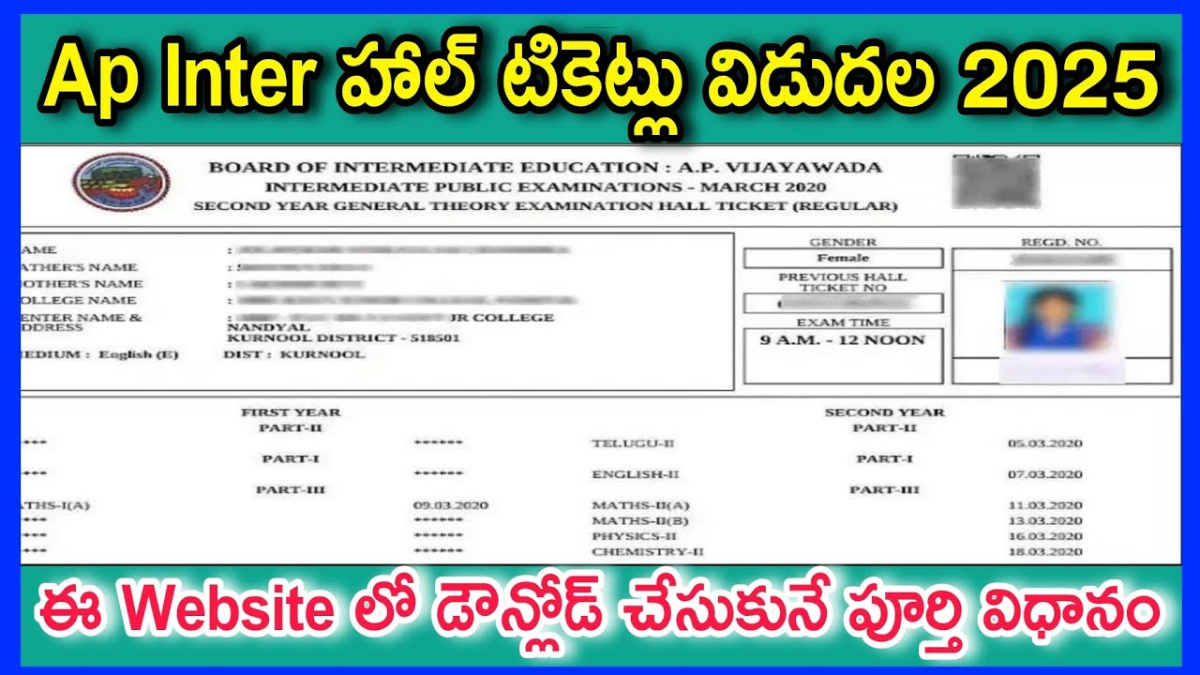 Ap Inter Hall Tickets 2025 Download Link 